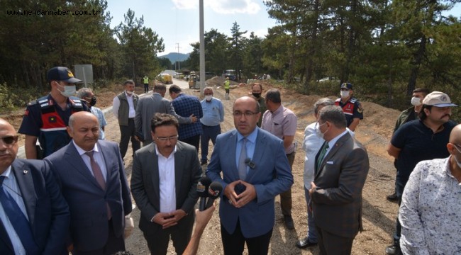 VALİMİZ GÖKMEN ÇİÇEK AKDAĞIN YENİ YOLUNU İNCELEDİ