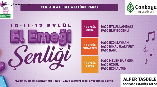 "EL EMEĞİ ŞENLİĞİ" 10 EYLÜL'DE BAŞLIYOR 