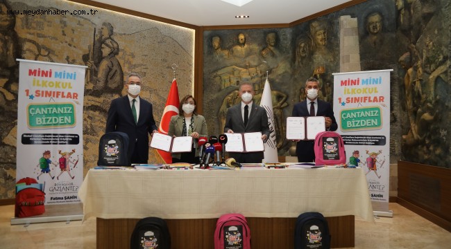 İLKOKUL 1'İNCİ SINIF ÖĞRENCİLERİN ÇANTALARI BÜYÜKŞEHİR'DEN!