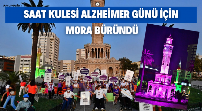 Saat Kulesi Alzheimer Günü için mora büründü