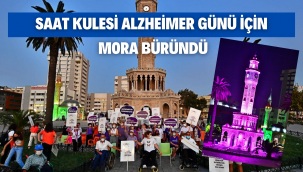 Saat Kulesi Alzheimer Günü için mora büründü