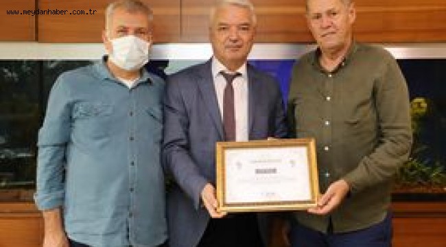 Başkan Bilgin'den Özgür Tarım'a Teşekkür Belgesi