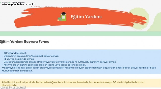 Öğrenim desteği için başvurular başladı