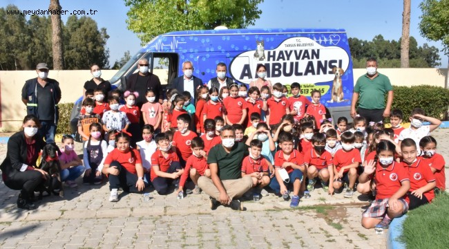 TARSUS BELEDİYESİ İLE MİLLİ EĞİTİM MÜDÜRLÜĞÜ'NDEN ÖĞRENCİLERE HAYVAN SEVGİSİ AŞILAYACAK ADIM