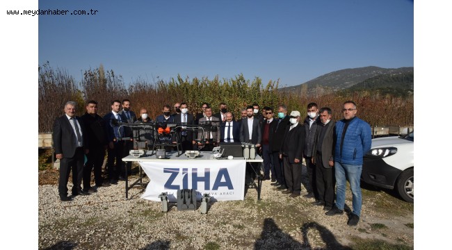 Elma bahçesi 'ZİHA' ile ilaçlandı