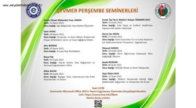 EÜ'de  "ÇEVMER Perşembe Seminerleri" Başlıyor