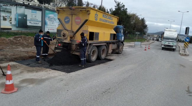 Gebze Pelitli ve Kadıllı'da yol onarım çalışması