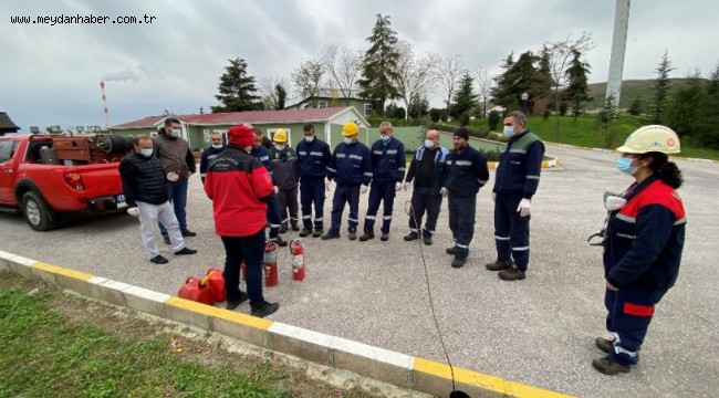 İtfaiye'den İZAYDAŞ personeline uygulamalı eğitim