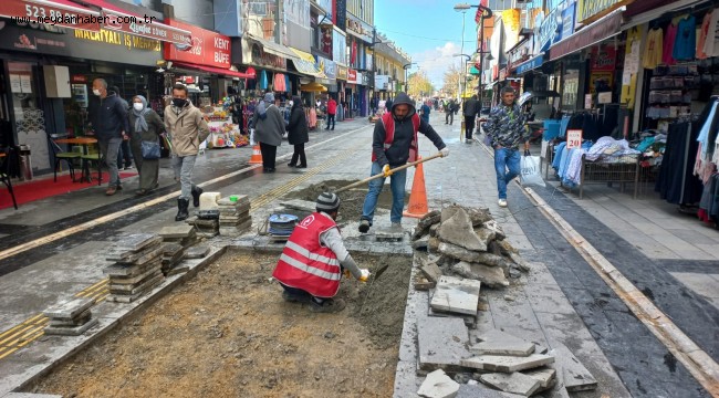 KALDIRIMLAR TAMİR EDİLİYOR