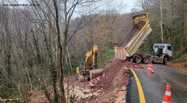 Kartepe Maşukiyede meydana gelen heyelana acil müdahale edildi