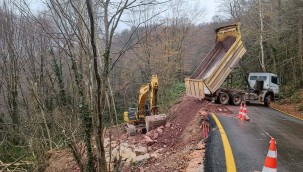 Kartepe Maşukiyede meydana gelen heyelana acil müdahale edildi
