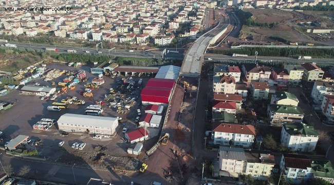 Otoyol geçiş köprüsünde çalışmalar hızla ilerliyor