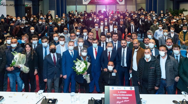 BÜYÜKŞEHİR'DE BAYRAM HAVASINDA TOPLU İŞ SÖZLEŞMESİ TÖRENİ