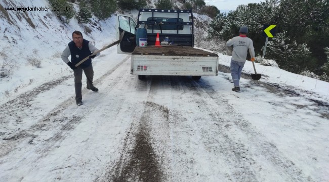 KAR KAPLI KIRSAL YOLLAR AÇILIYOR