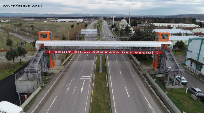 Şehidin adı görev yaptığı kurumun önündeki üst geçide verildi
