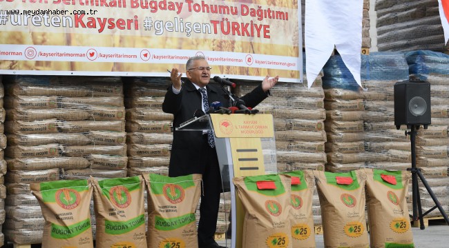 BAŞKAN BÜYÜKKILIÇ'IN ÜRETİCİYE TOHUM DESTEĞİ SÜRÜYOR