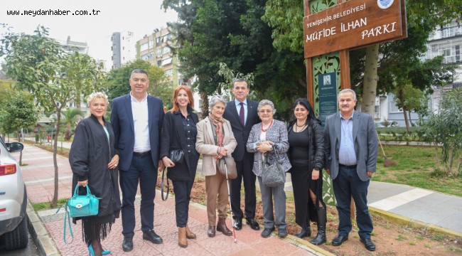 Başkan Özyiğit Müfide İlhan'ın kızları Simla İlhan ve Ayla İlhan Börekçi ile buluştu