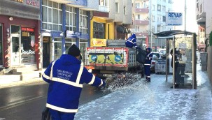 Çorlu Belediyesi'nden Karla Mücadele Çalışmaları