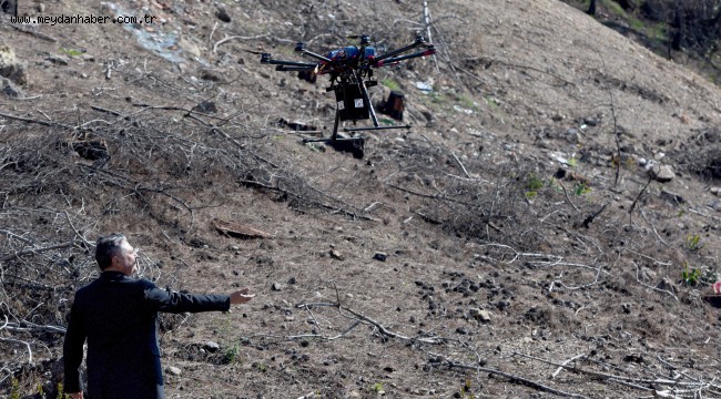 Muratpaşa yanan ormanları dronla tohumluyor