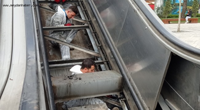 Adnan Menderes Köprüsünde yürüyen merdivenler bakıma alındı