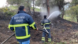 GÖNÜLLÜ İTFAİYECİLER İŞ BAŞINDA YANGIN KONTROL ALTINDA