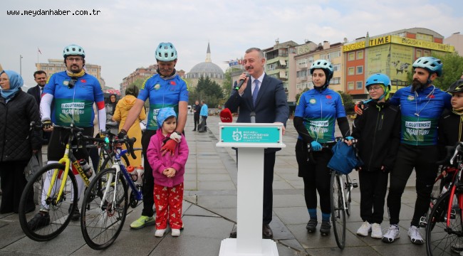 Çölyak hastalığına dikkat çekmek için 12 bisikletçi Kocaeli'den Balıkesir'e