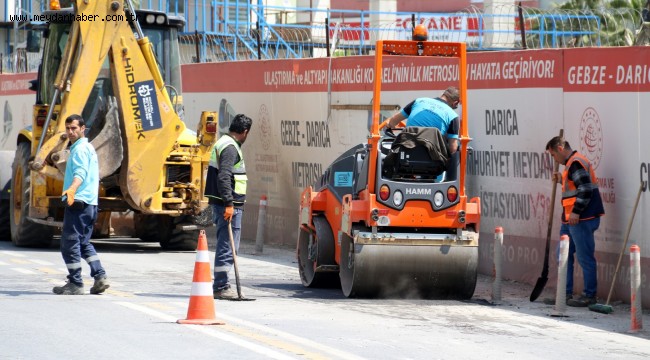 Darıca İstasyon Caddesi'nde yol onarımı