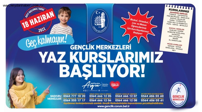 Belediyenin yaz kurslarına kayıtlar 18 Haziranda başlıyor
