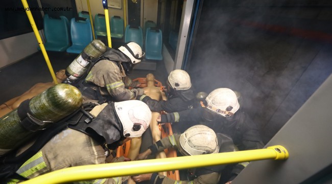 Metroda nefes kesen tatbikat