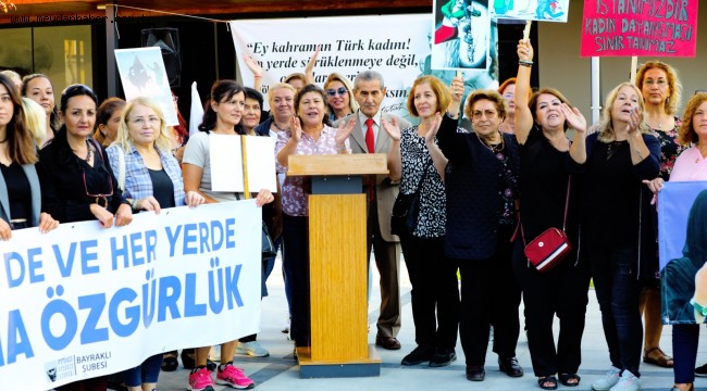 Bayraklı ADD'den İranlı kadınlara tam destek