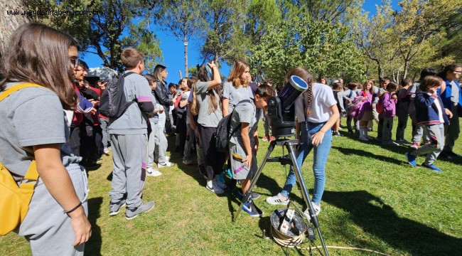 Gökyüzü tutkunları 'Parçalı Güneş Tutulması'nı EÜ Gözlemevinden izledi