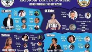 İzmir'de "Kurtuluştan Kuruluşa Erzurum Tanıtım Günleri "13-16 Ekim arasında gerçekleştirilecek..