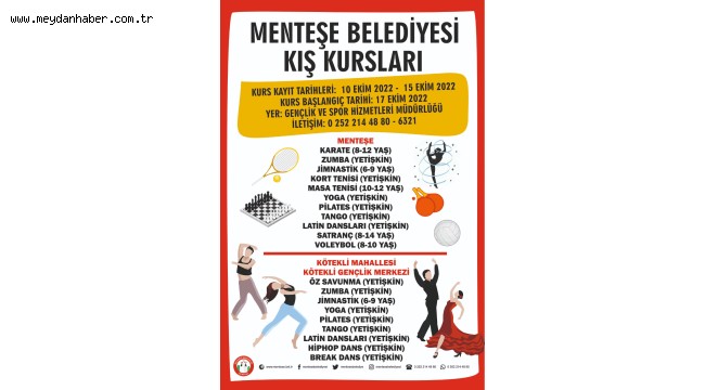 Menteşe'de 14 Farklı Branşta Spor Ve Dans Kursu