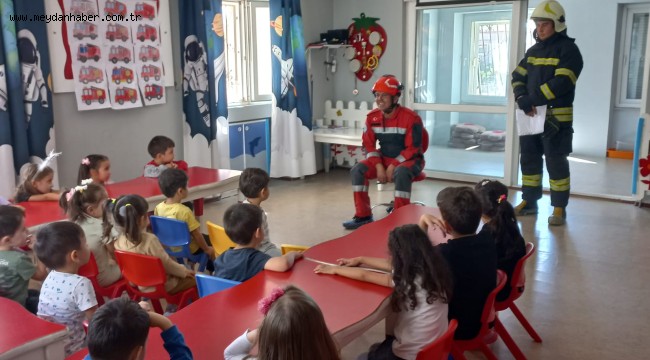 Minik öğrencilerden itfaiyeye ziyaret