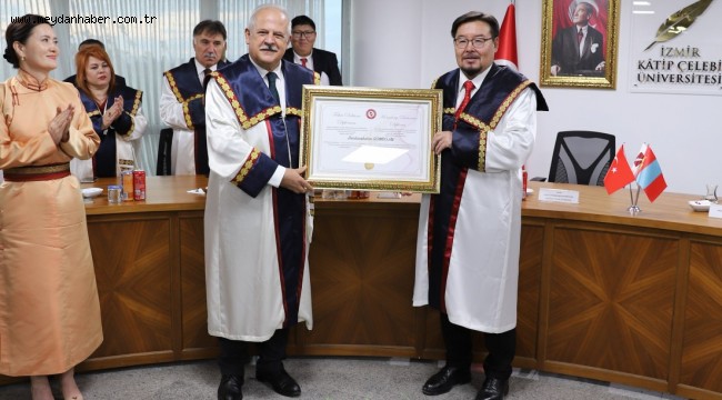 Moğolistan Meclis Başkanı Gombojav'a Fahri Doktora Unvanı