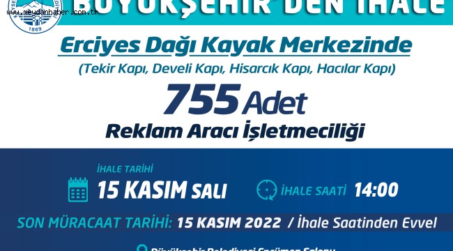 BÜYÜKŞEHİR'DEN İHALE