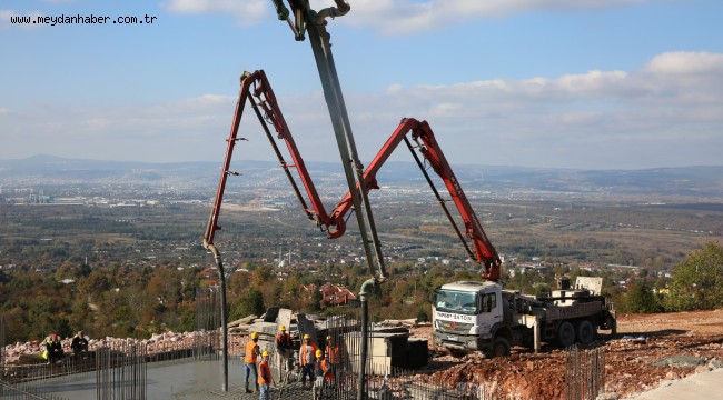 Teleferik projesinde temel betonu atıldı