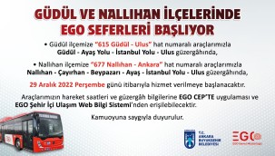 GÜDÜL VE NALLIHAN'A OTOBÜS SEFERLERİ BAŞLIYOR