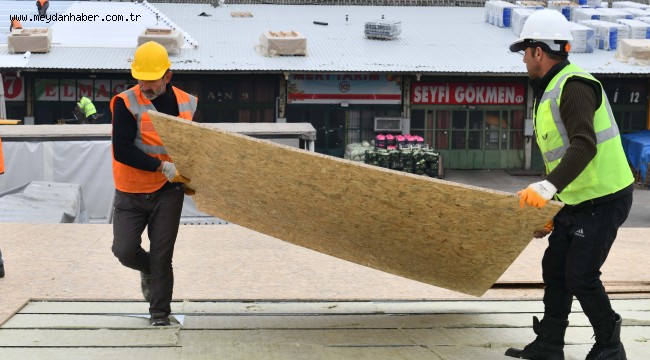 ANKARA SEBZE VE MEYVE HALİNİN ÇATISINDA YENİLEME ÇALIŞMALARI BAŞLADI