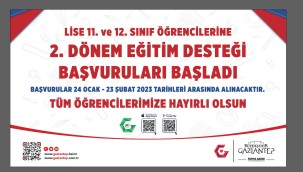 GAZİANTEP BÜYÜKŞEHİR'DEN 11 ve 12'NCİ SINIFLARA 1200 TL EĞİTİM DESTEĞİNİN İKİNCİ DÖNEM BAŞVURULARI BAŞLADI