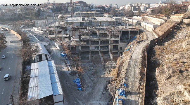 GÖRME ENGELLİLER MÜZESİ, ULUS KÜLTÜR MERKEZİ VE KAPALI DOLMUŞ DURAKLARI İNŞAATI DEVAM EDİYOR