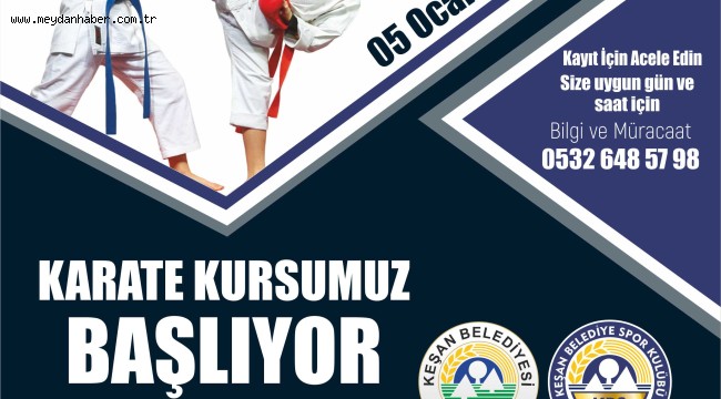 Keşan Belediye Spor Kulübü'nün Karate Kursu 5 Ocak'ta başlıyor