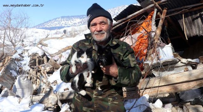 Depremde eşini kaybetti 4 kedisini kurtardı