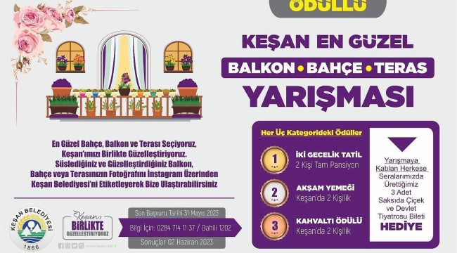 "En Güzel Balkon, Bahçe ve Teras Yarışması"nda başvurular sürüyor