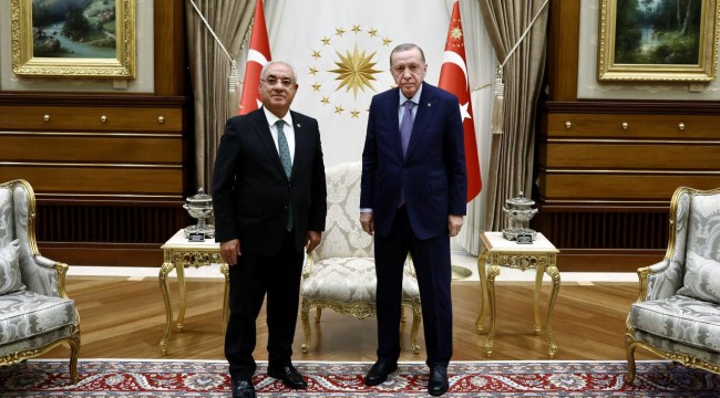 Cumhurbaşkanı Erdoğan, DSP Genel Başkanı Aksakal'ı kabul etti