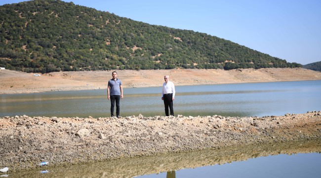 Keşan Belediye Başkanı Mustafa Helvacıoğlu, Keşan'a içme suyunun sağlandığı Kadıköy Barajı'nda incelemede bulundu.
