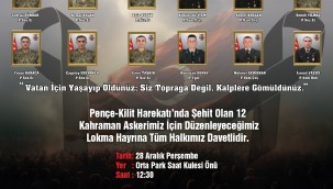 Turgutlu Belediyesi Şehitler İçin Lokma Hayrı Düzenleyecek