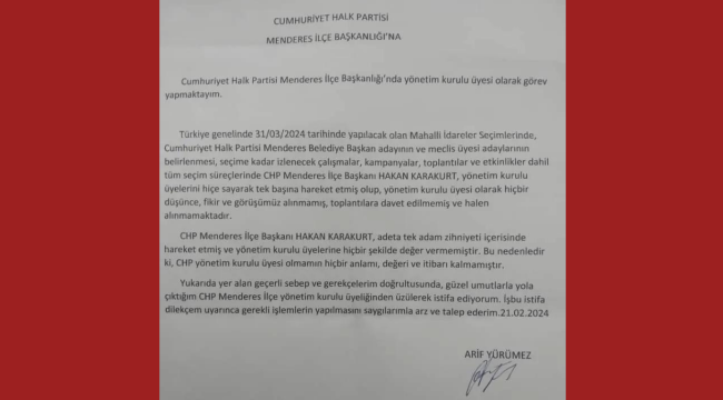 CHP Menderes'te sular durulmuyor: Üst üste istifa