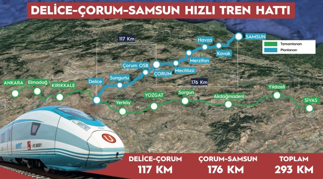 HIZLI TREN AĞI KARADENİZ'E ULAŞIYOR