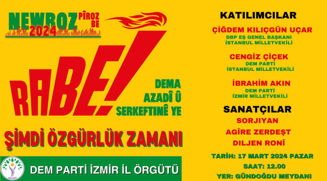 DEM PARTİ İZMİR İÇİN NEWROZ VAKTİNİ AÇIKLADI